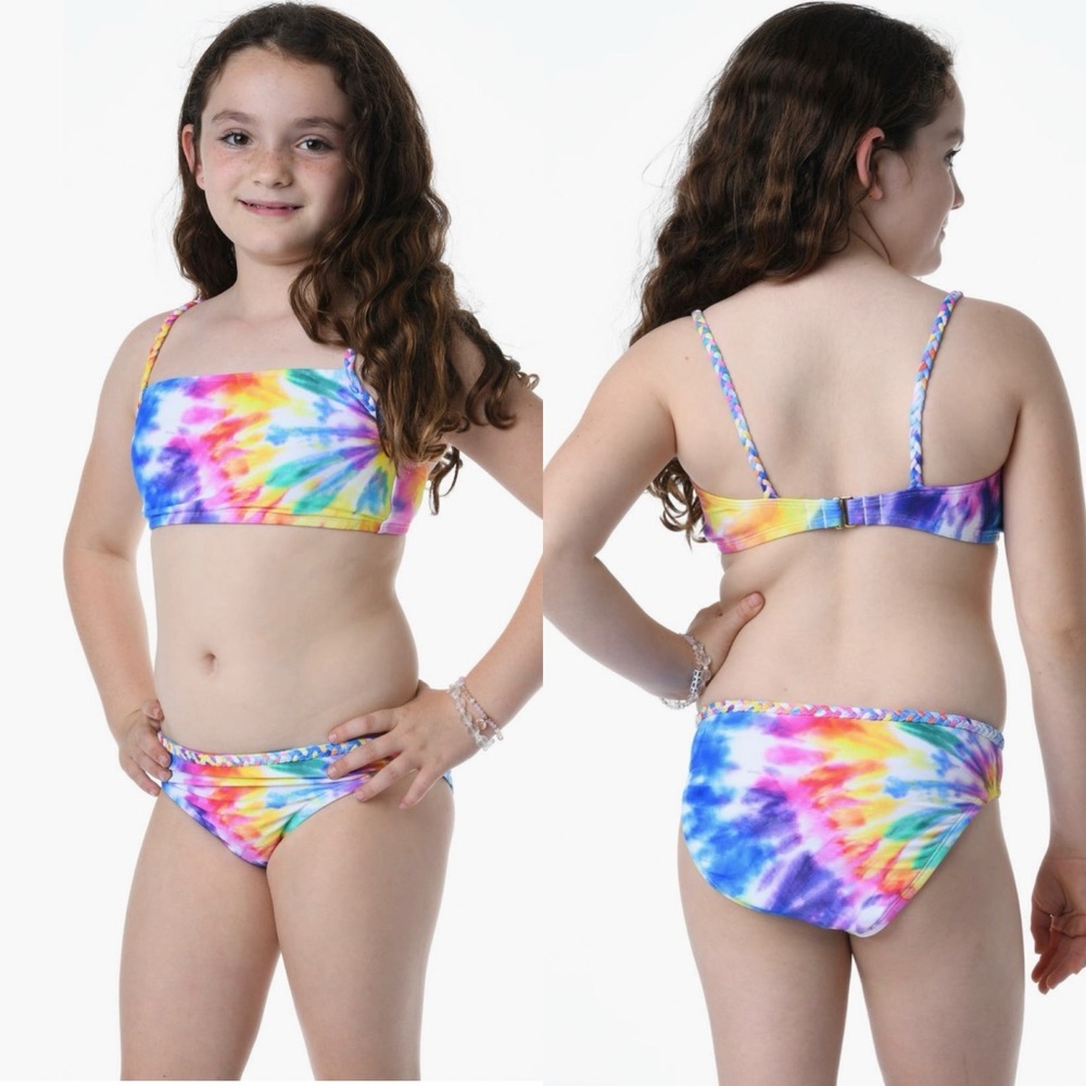 NWT Hobie Kids Tie Dye Two Piece Swimsuit Size 10 $48